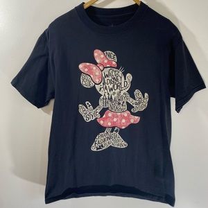 Disney Parks Minnie Mouse T-Shirt Size Medium Black Walt Disney World Women